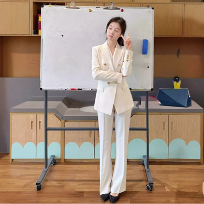 职业气质通勤长袖西装套装收腰女