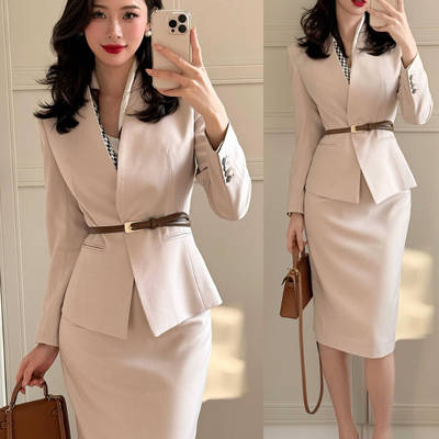 职业装女套装包臀裙收腰西装半裙