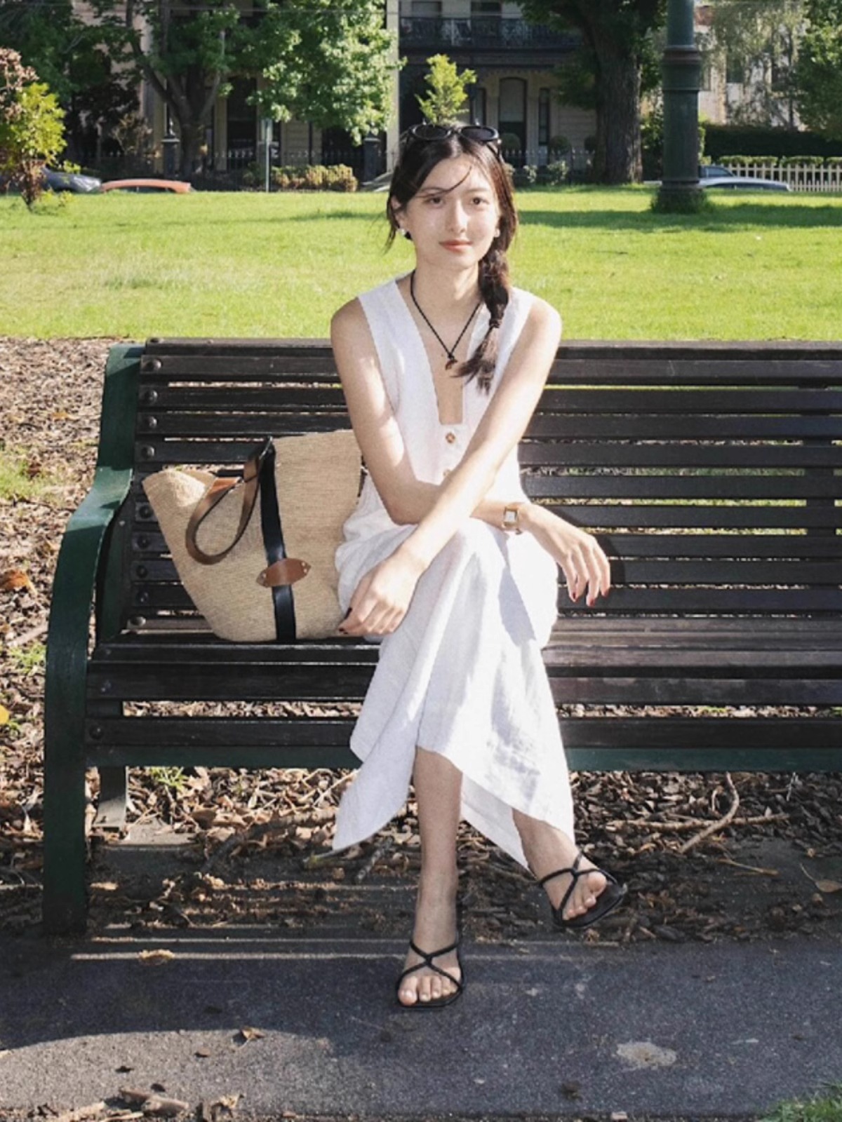 法式无袖西装马夹亚麻套装女2025夏季气质马甲上衣半身长裙两件套