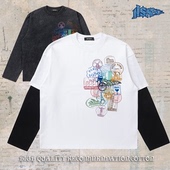 长袖 notsexx t恤男 直喷260g纯棉美式 短宽boxy短袖 邮戳 进口数码