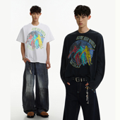 拯救地球 水洗正肩小领口短宽boxy短袖 t恤长袖 notsexx 男美式