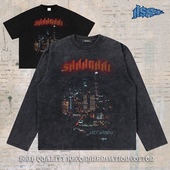 夜上海 数码 直喷重磅纯棉短宽boxy短袖 notsexx 长袖 t恤男