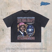 t恤男潮 直喷重磅纯棉短宽boxy短袖 选秀夜欧文 进口数码