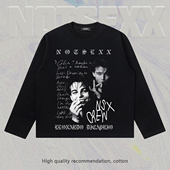 Notsexx「球草.莱昂纳多」白墨直喷260g重磅美式 boxy短宽t恤长袖