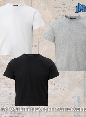 245g凉感索罗娜纯色光板短款修身版短袖t恤男女国潮基础款