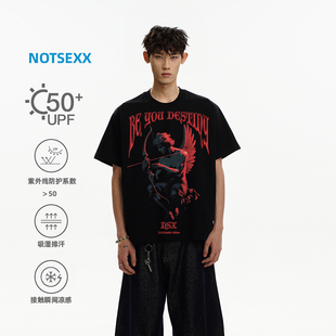 notsexx 暗黑丘比特 进口数码直喷凉感sorona短宽boxyfit短袖t恤