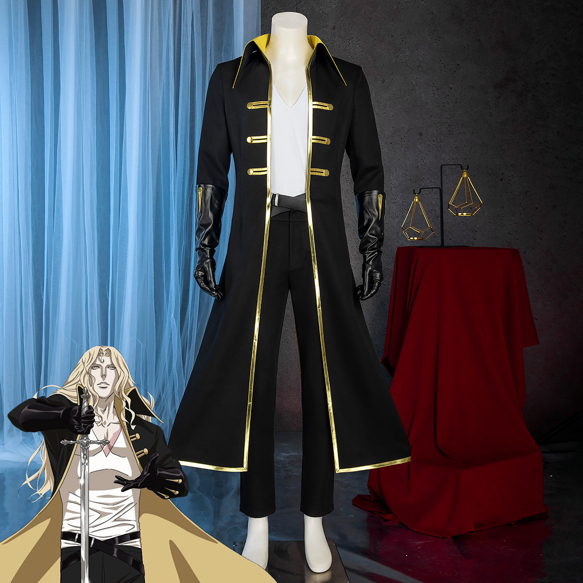 EZcosplay恶魔城阿卢卡德COS服男