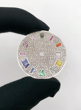 日志彩虹宝石刻度字面满钻满天星表盘datejust41diamond dial
