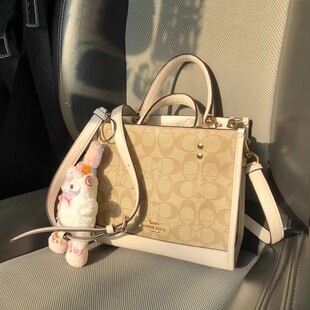 香港正品新款大牌真皮托特包时尚简约大容量方包手提单肩斜挎女包