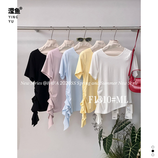 FAFA F1310大码夏季圆领短袖T恤宽松显瘦休闲内搭简约设计感上衣