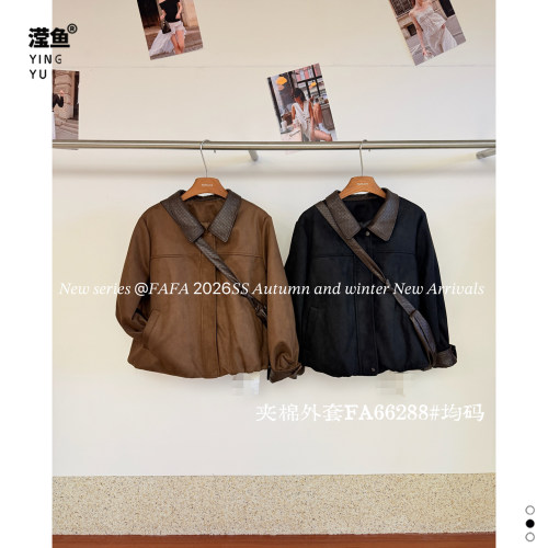 FAFA66288大码翻领夹棉外套女