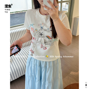 T恤女纯色立体蝴蝶结甜美休闲风上衣 印花短袖 油菜 YC63041大码