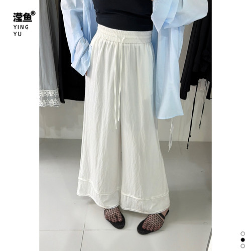 YDDML896大码松弛感纯色阔腿裤