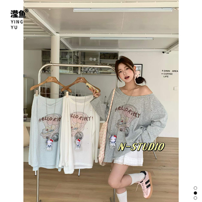 NW4038大码宽松型长袖T恤女