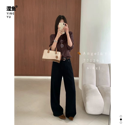 YY77129-1大码新款高腰阔腿裤