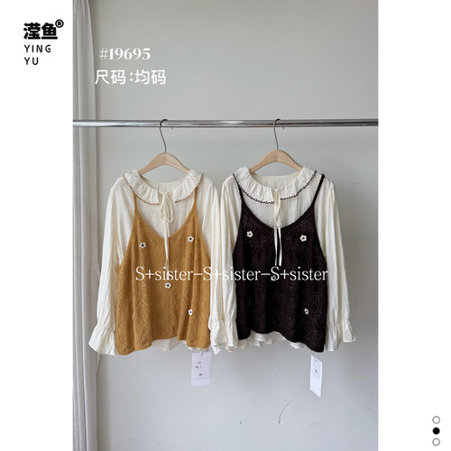S+19695大码女秋叠穿休闲上衣