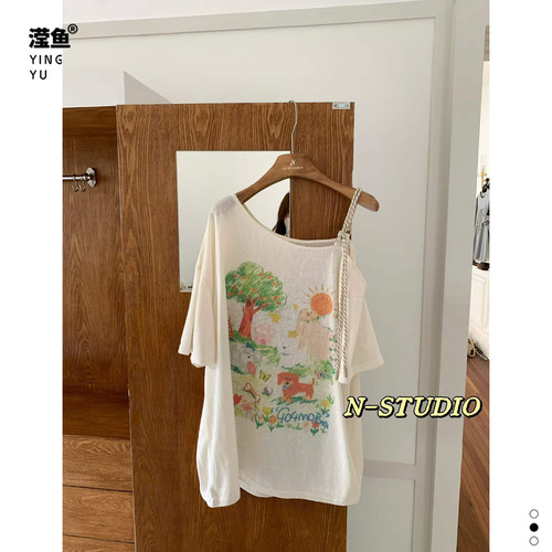 NW4031大码美式涂鸦风短袖T恤