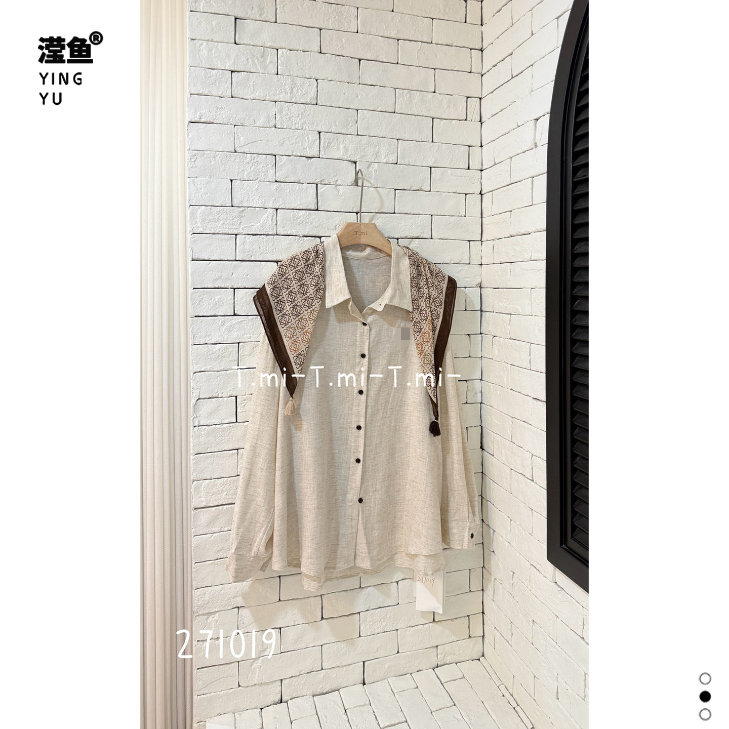 Tmi271019大码复古披肩衬衫女图片