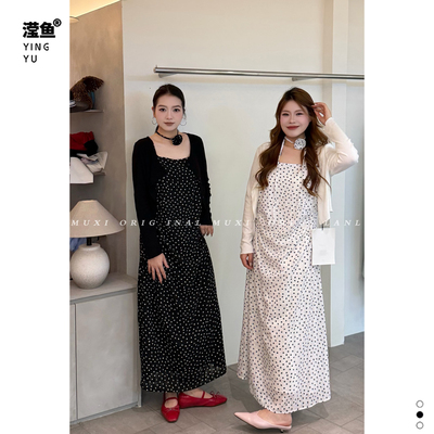 沐熙SD9065大码连衣裙开衫套装