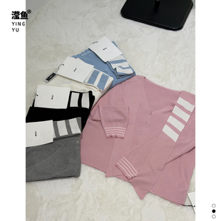 沐熙 MX268003大码春季修身V领针织开衫女收腰纯色休闲上衣打底