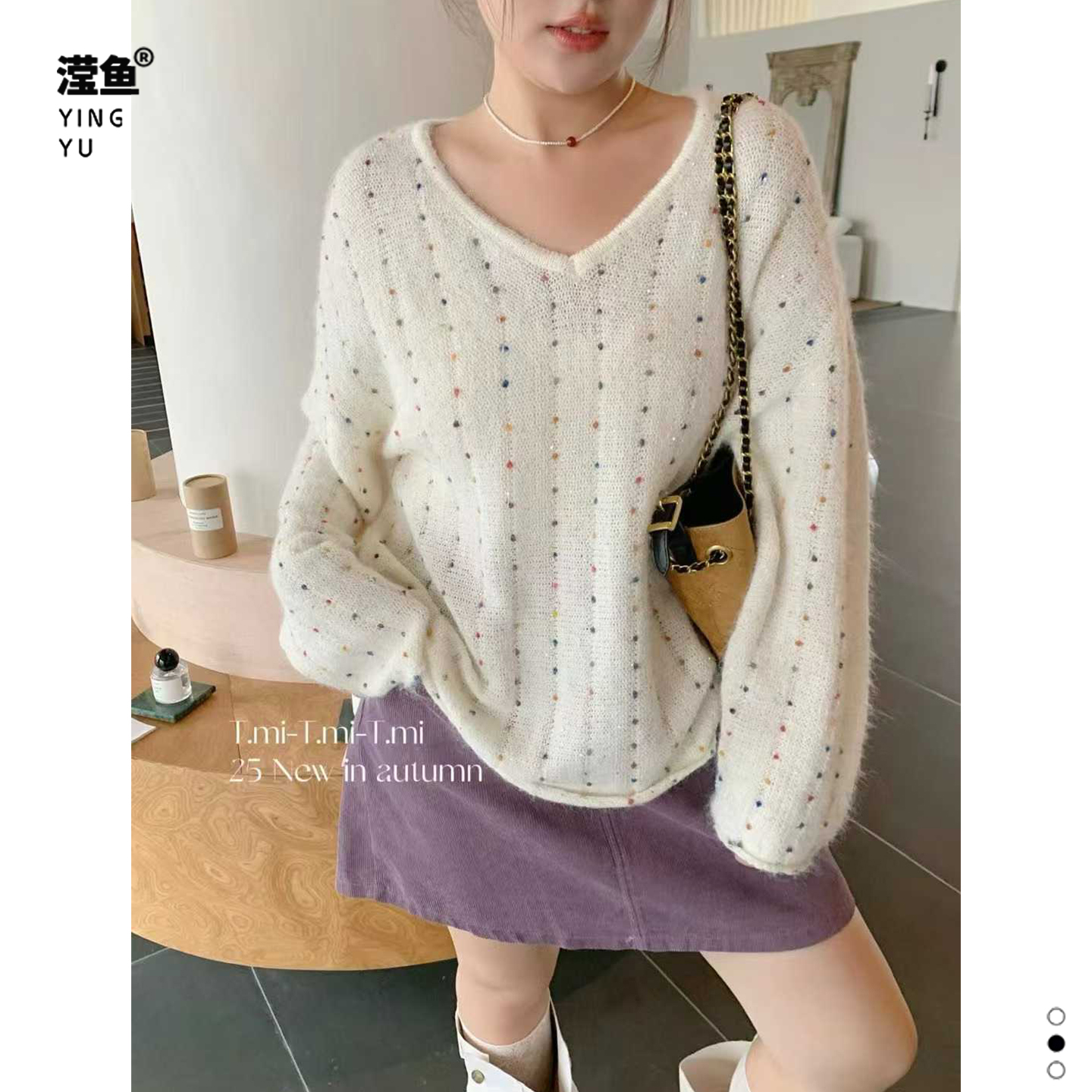 款长袖慵懒风针织毛针织衫上衣