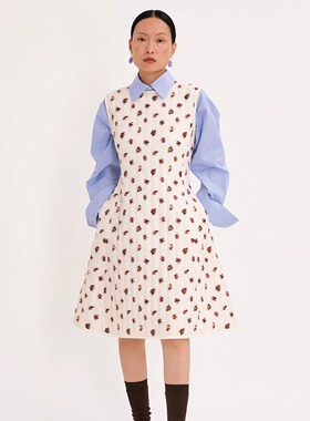 VERSELET短诗 2025冬季新品 Fern 提花绗棉轻量无袖连衣裙