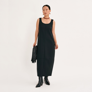 VERSELET短诗 2026春季新品Neve 精纺羊毛微弹茧型连衣裙