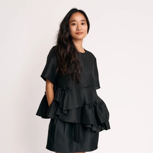 VERSELET短诗 2025新品 Thea双宫桑蚕丝花苞半袖上衣女夏