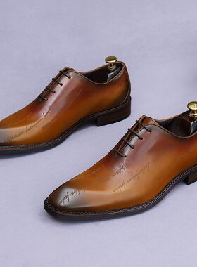 意大利手工皮鞋男款真皮高档正品