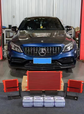 Snowtech加大中冷适配奔驰W205C63改装副驾驶小水箱大水箱