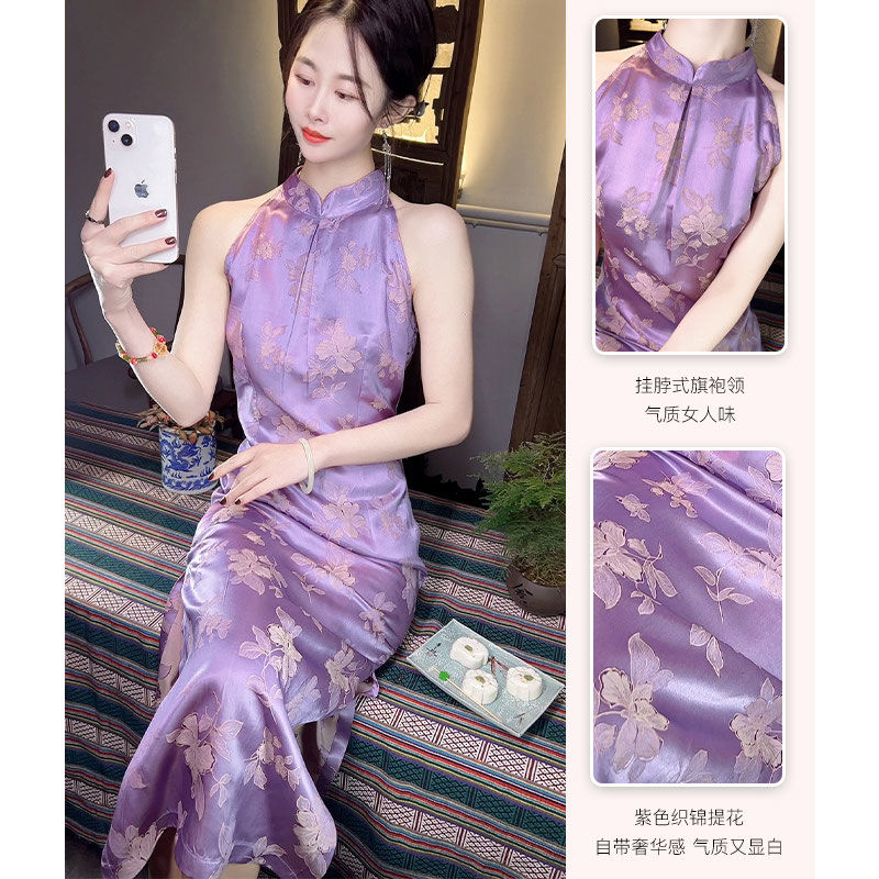 尼美丽雅无袖2024年夏季旗袍