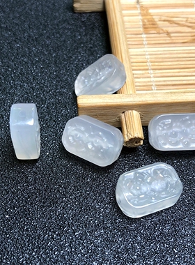荔枝冻长方花牌通孔背云玉隔隔珠单珠男女diy手串手链手机链配饰