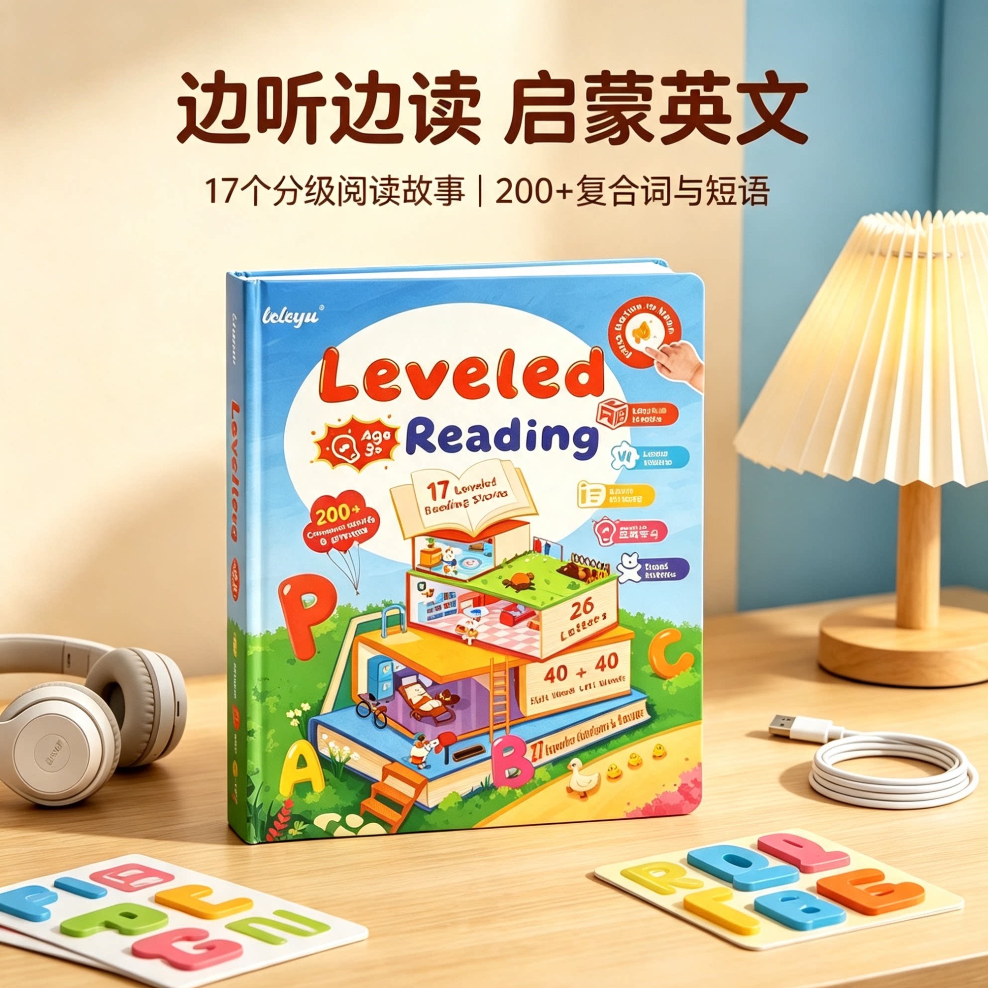 纯英文语音启蒙分级阅读早教点读发声书CVC单词零基础入门启蒙ABC