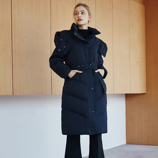 文华羽绒2025新款秋冬韩版收腰中长款时尚保暖羽绒服女加厚外套