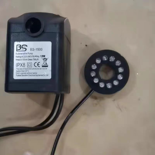 喷泉假山盆景抽水泵带灯家用造雾