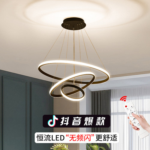 LED超亮餐厅创意个性环形吊灯