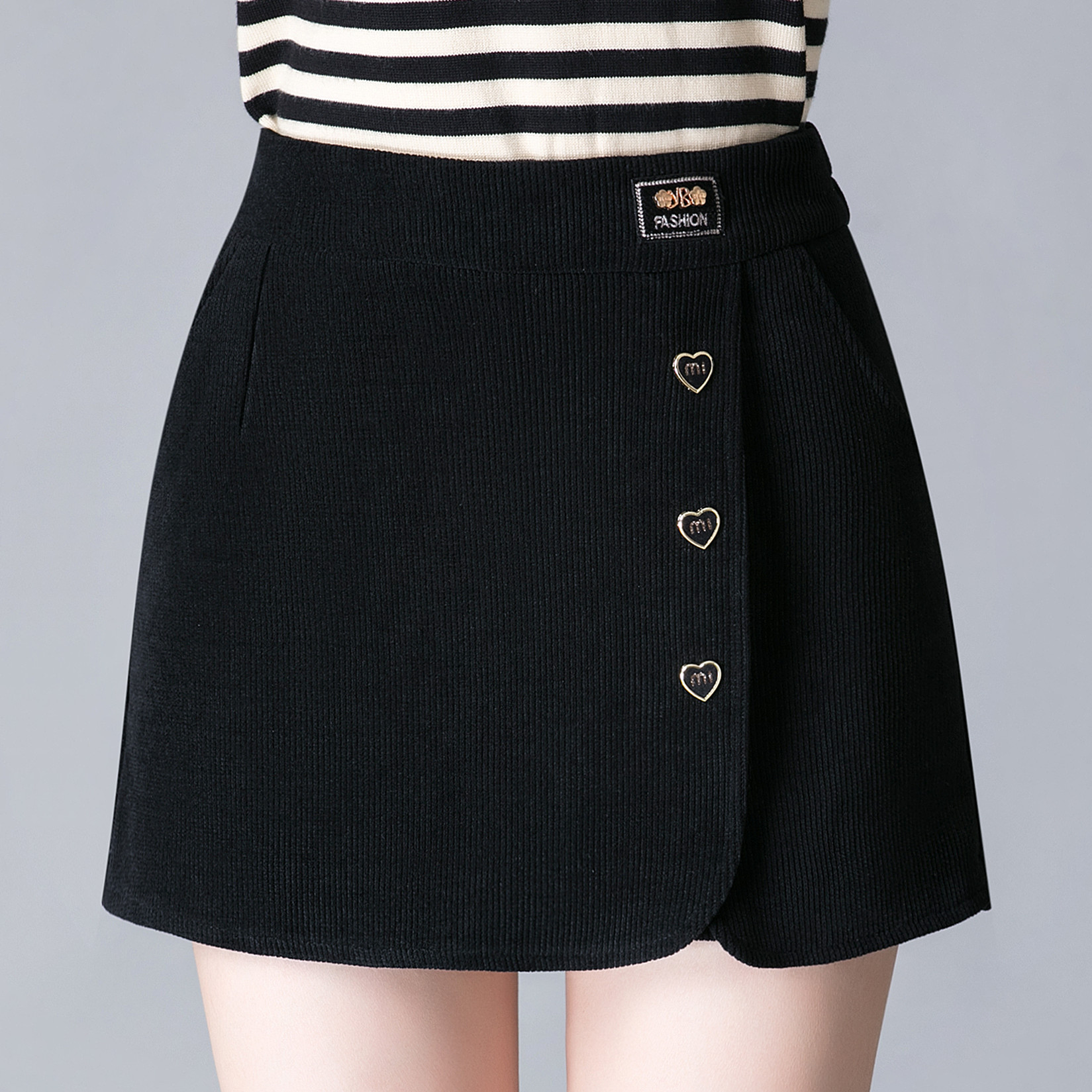 弹力高腰百搭显瘦短裤女