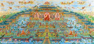 全佛万佛图 西方极乐世界 圣众集会 DMC十字绣 2.5米精准印花正品