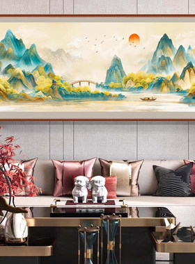 新款印花正品DMC十字绣手工线绣客厅山水风景画 新版千里江山图