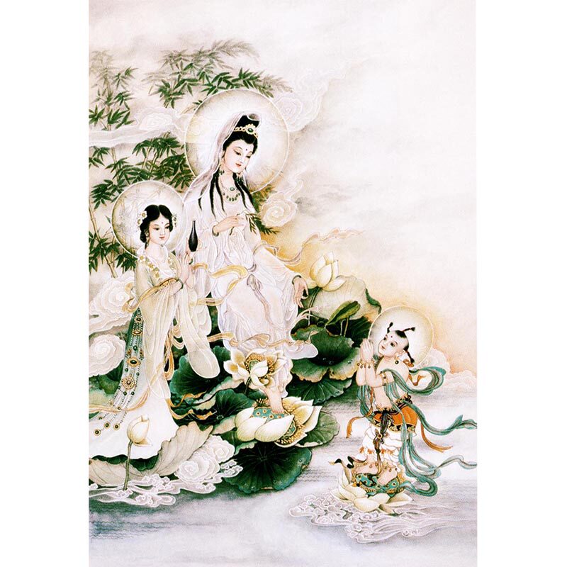 精准风印花客厅佛像赐福十字绣