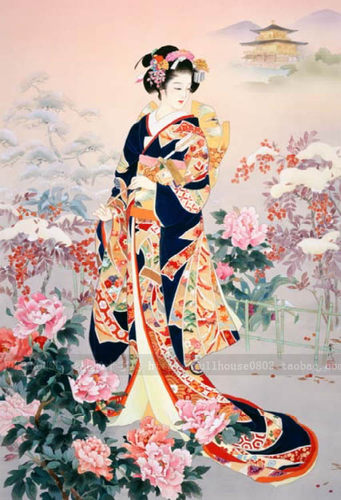 精准印花新款dmc正品7和服十字绣