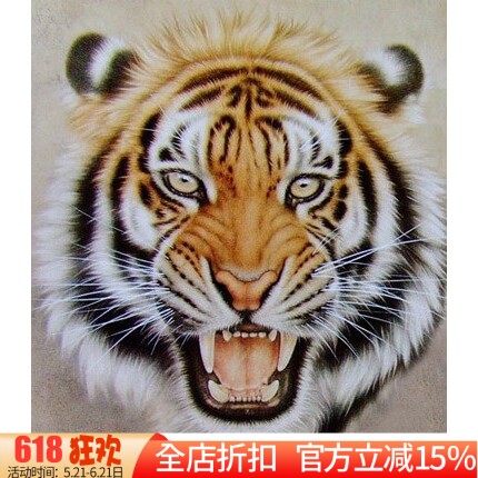 正品DMC纯棉绣线手工线绣十字绣 客厅卧室书房动物画 老虎 虎头