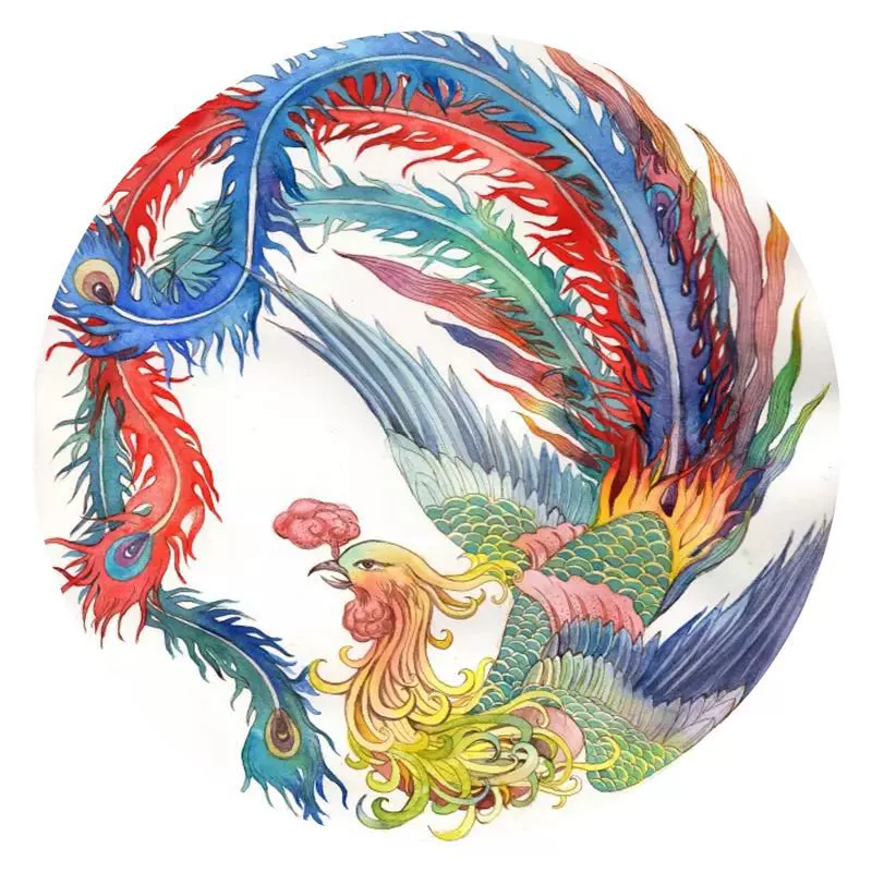 新款正品DMC十字绣纯棉线客厅餐厅新中式花鸟挂画吉祥鸟火凤凰