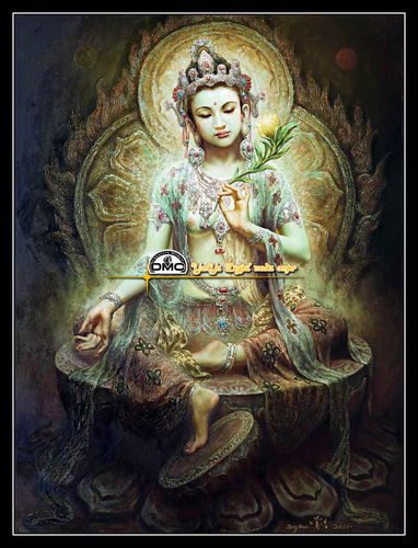 印花新款十字绣正品敦煌绿度母