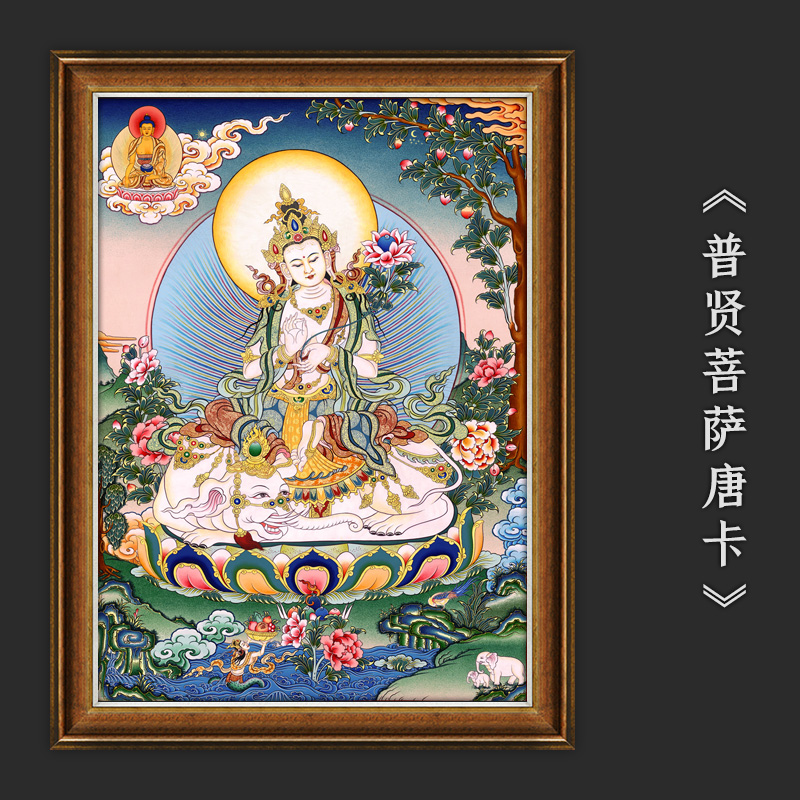 新款正品DMC十字绣纯棉线客厅佛堂玄关禅意人物画像 普贤菩萨唐卡