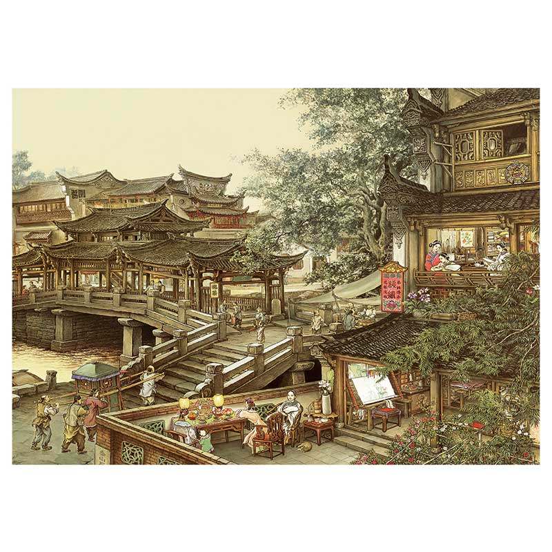 新款印花正品DMC十字绣客厅卧室书房风景山水画中式名画南乡旧梦2