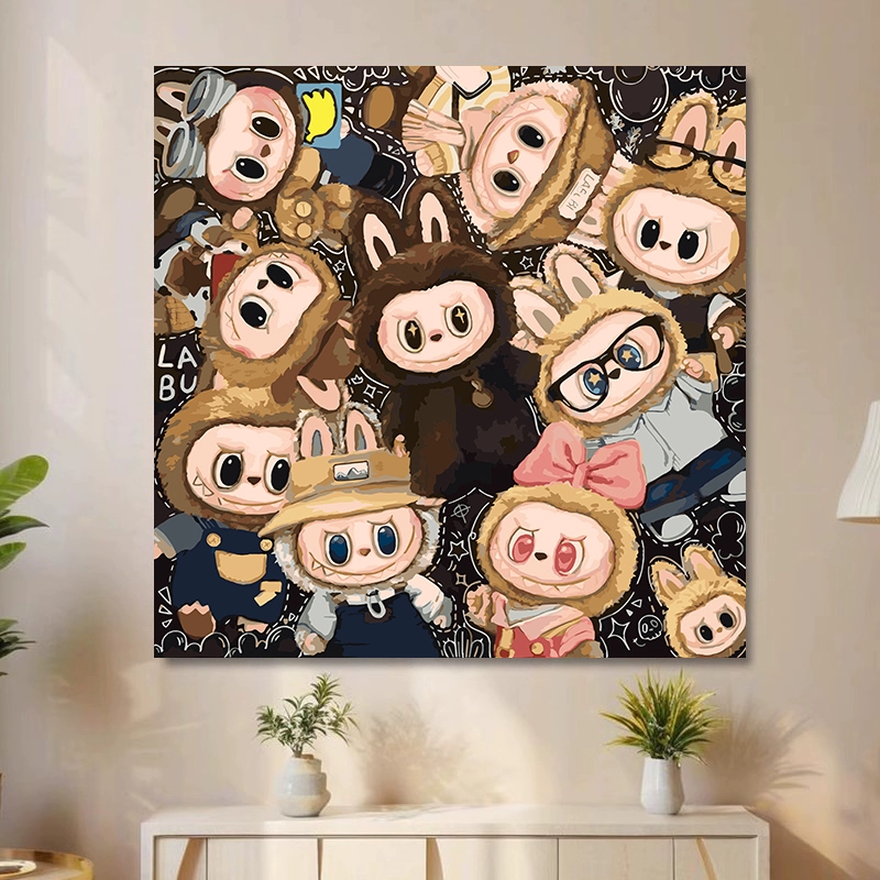 2025正品DMC十字绣手工纯棉线绣满绣卧室儿童房卡通拉布布全家福2