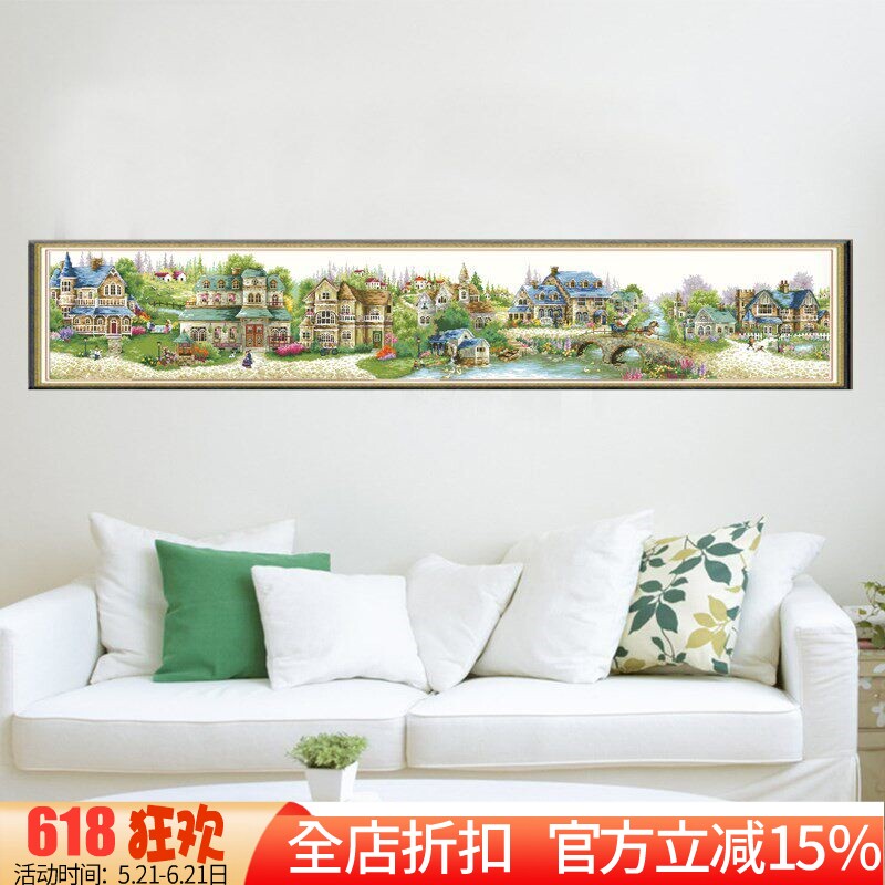 新款印花正品DMC十字绣套件客厅卧室餐厅欧式风景油画欧洲小镇