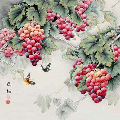 精准印花dmc绣线客厅1花鸟水墨