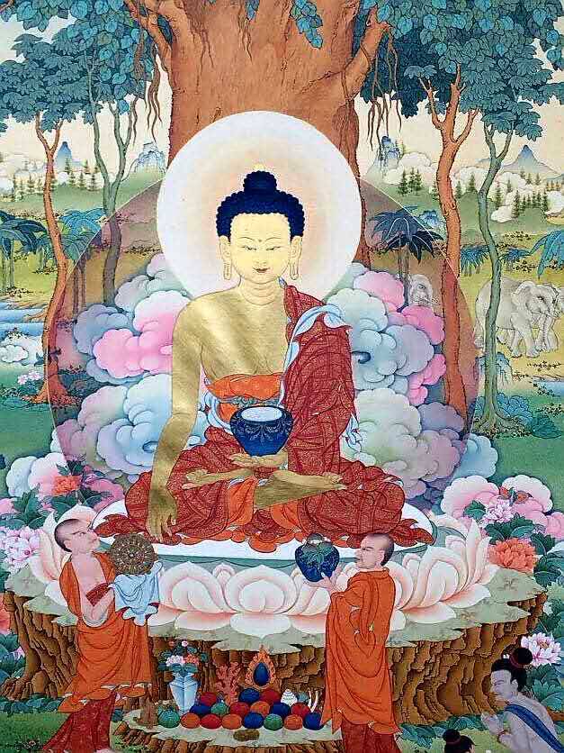 新款精准印花DMC十字绣客厅挂画 唐卡释迦牟尼佛画像